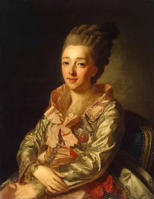Portrait of Grand Duchess Natalia Alexeyevna by Alexander Roslin - Oil Painting Reproduction