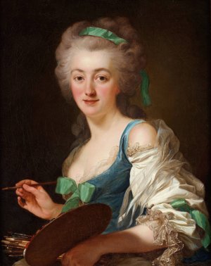 The artist Anne Vallayer-Coster by Alexander Roslin Oil Painting