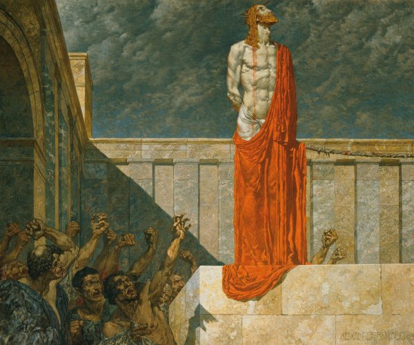Ans Kreuz mit ihm!  by Alexander Rothaug - Hand-Painted Oil Painting Reproduction