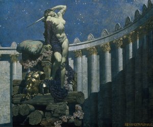 Dido at the stake by Alexander Rothaug Oil Painting