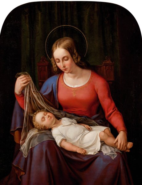 Madonna and Child  by Alexander Schramm - Hand-Painted Oil Painting Reproduction
