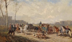 Begegnung beim Ausritt by Alexander Von Bensa Oil Painting