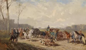 Begegnung beim Ausritt by Alexander Von Bensa Oil Painting