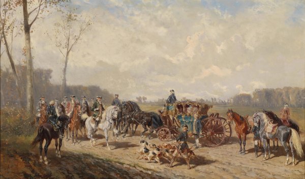 Main Product Photo of Begegnung beim Ausritt Painting by Alexander Von Bensa