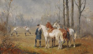 Das Duell by Alexander Von Bensa Oil Painting
