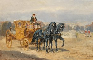 Die Hofkutsche by Alexander Von Bensa Oil Painting