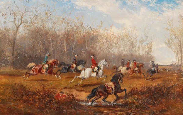Main Product Photo of Hunting Party Painting by Alexander Von Bensa