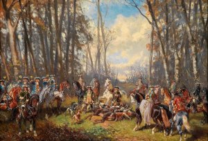 Nach erfolgreicher Jagd by Alexander Von Bensa Oil Painting