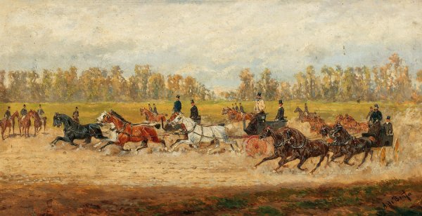 Main Product Photo of Prater-Corso in Wien Painting by Alexander Von Bensa