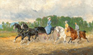 Spazierfahrt by Alexander Von Bensa Oil Painting