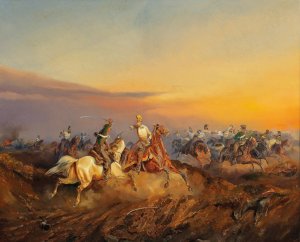 Szene aus der Ungarischen Revolution by Alexander Von Bensa Oil Painting