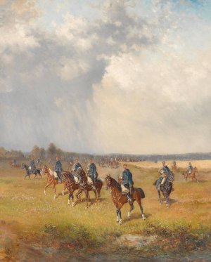 Ungarische Husaren by Alexander Von Bensa Oil Painting