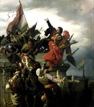 The Self-Sacrifice Of Titusz Dugovics by Alexander Von Wagner Oil Painting