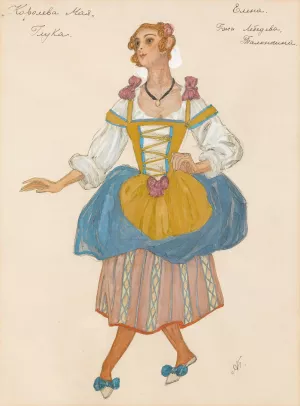 Costume Design For The May Queen I by Alexander Yakovlevich Golovin Oil Painting