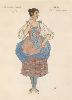 Costume Design For The May Queen II by Alexander Yakovlevich Golovin Oil Painting