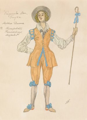 Costume Design For The May Queen III by Alexander Yakovlevich Golovin Oil Painting