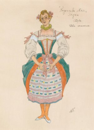 Costume Design For The May Queen IV by Alexander Yakovlevich Golovin Oil Painting