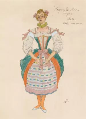 Costume Design For The May Queen IV Oil painting by Alexander Yakovlevich Golovin