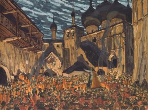 Set Design For Act I of Pskovityanka by Alexander Yakovlevich Golovin Oil Painting