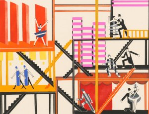 Maquettes de Theatre 4 by Alexandra Exter Oil Painting