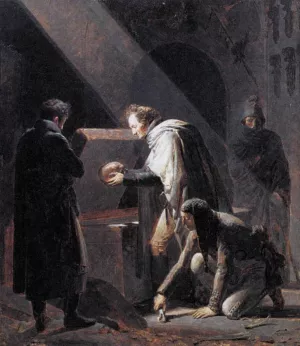 Vivant Denon Replacing El Cid's Remains in their Tombs Oil painting by Alexandre-Evariste Fragonard