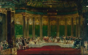Le repas de mariage de Napoleon Ier aux Tuileries, le 2 avril 1810 by Alexandre Benoit Jean Dufay Oil Painting