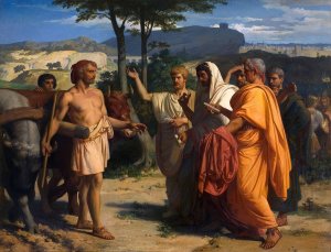 Cincinnatus Recevant Les Ambassadeurs De Rome Oil painting by Alexandre Cabanel