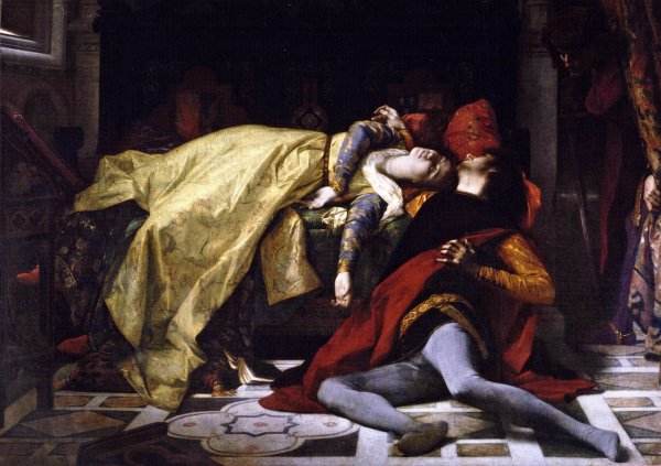 Death of Francesca da Rimini and Paolo Malatesta by Alexandre Cabanel - Hand-Painted Oil Painting Reproduction