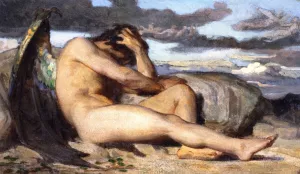 Fallen Angel study painting by Alexandre Cabanel