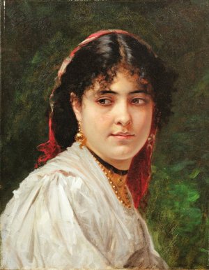 Portrait of a young italian woman by Alexandre Cabanel Oil Painting