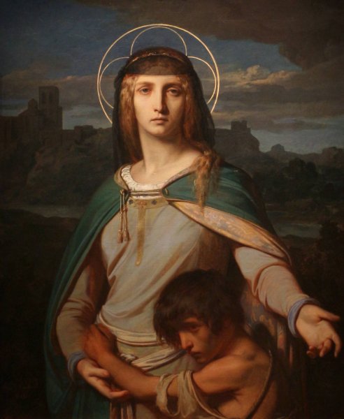 Saint Monica in a Landscape by Alexandre Cabanel - Hand-Painted Oil Painting Reproduction