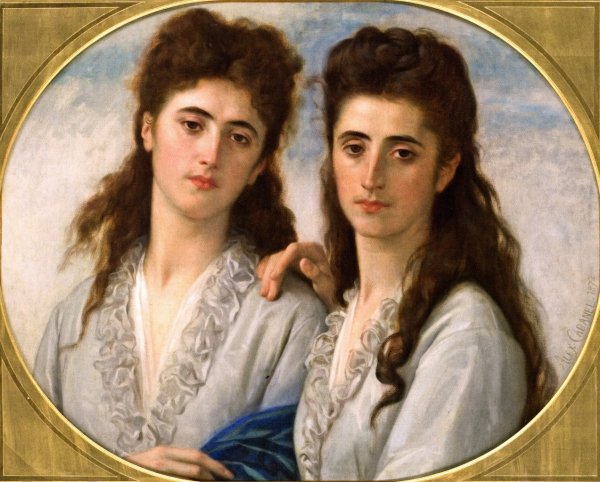 Sophie and Berthe Cabanel by Alexandre Cabanel - Hand-Painted Oil Painting Reproduction
