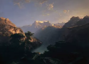 By the Lake of Uri by Alexandre Calame Oil Painting