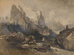 Das Wetterhorn im Berner Oberland by Alexandre Calame Oil Painting