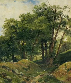 Group Of Chestnut Trees by Alexandre Calame Oil Painting