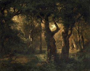 Interior of a Forest by Alexandre Calame Oil Painting