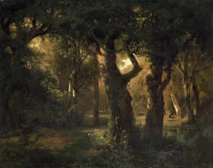 Interior of a Forest by Alexandre Calame Oil Painting