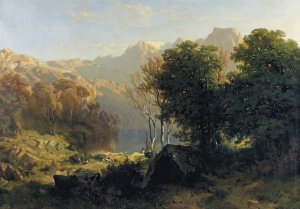 Lake Lucerne by Alexandre Calame Oil Painting