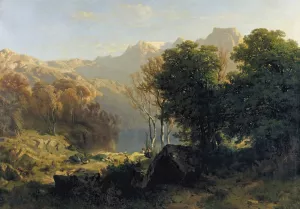 Lake Lucerne by Alexandre Calame Oil Painting