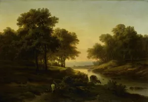 Landscape by Alexandre Calame Oil Painting