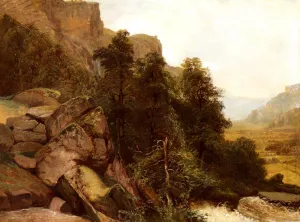 Landschaftsstudie by Alexandre Calame - Oil Painting Reproduction