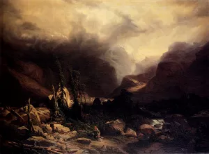 L'Eboulement by Alexandre Calame Oil Painting