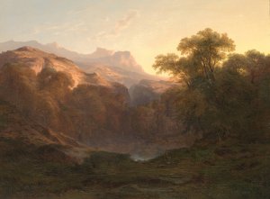 Mountain Scenery by Alexandre Calame Oil Painting