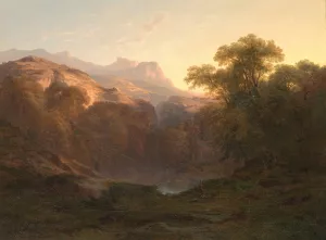 Mountain Scenery by Alexandre Calame Oil Painting