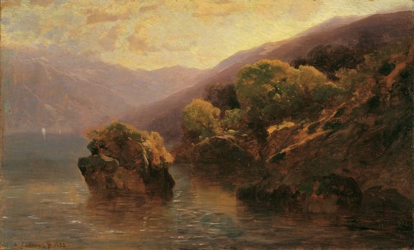 Main Product Photo of Partie vom Genfer See  Painting by Alexandre Calame
