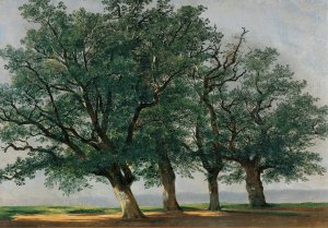 Quatre Grands Arbres by Alexandre Calame Oil Painting
