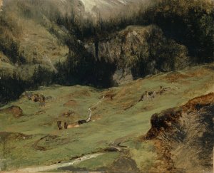 Rosenlaui Alp by Alexandre Calame Oil Painting