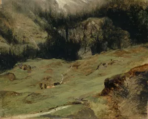 Rosenlaui Alp by Alexandre Calame Oil Painting