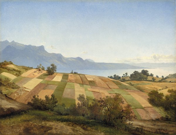 Swiss Landscape  by Alexandre Calame - Hand-Painted Oil Painting Reproduction