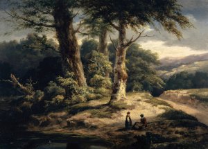 Woody Landscape by Alexandre Calame Oil Painting